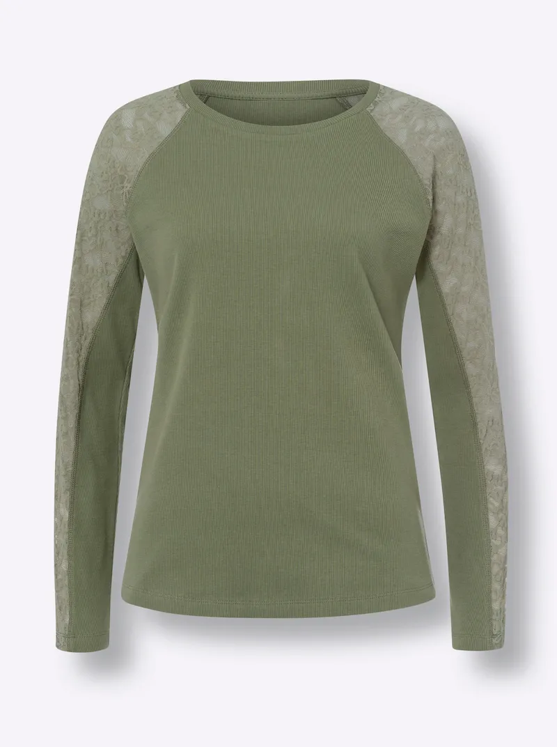 heine Langarmshirt khaki, Khaki, – Produktbild 2 von 2