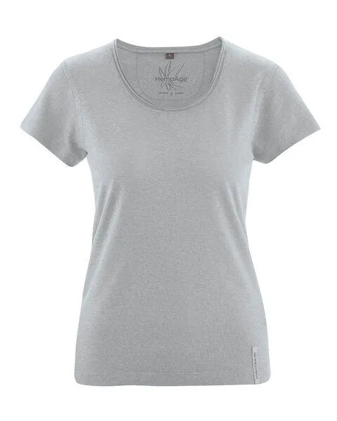HempAge HempAge Damen T-Shirt mit Rollsaum Hanf/Bio-Baumwolle, Quartz, – Produktbild 1 von 4