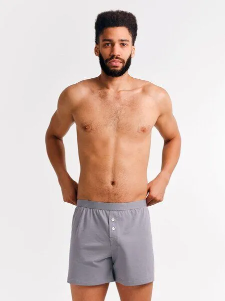 erlich textil erlich textil Casual Cotton Boxers, weite Boxershorts aus Bio-Baumwolle, made in Europe, Steingrau, – Produktbild 6 von 6