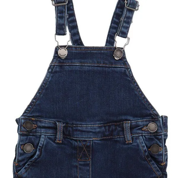 Walkiddy Jeans-Strampler Baby Bio-Baumwolle Dunkelblau – Latzhose von Walkiddy, mitwachsend, weich gefüttert – nachhaltige, hautfreundliche & langlebige Qualität von Walkiddy – Produktbild 2 von 2