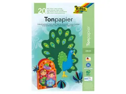 folia folia Tonpapier, DIN A4, sortierte Farben, 20 Blatt – Produktbild 1 von 1