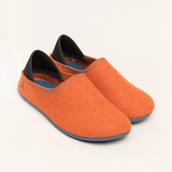 Gottstein Gottstein Filzhausschuh Wool Slip-On aus 100% Schurwolle - für Damen & Herren - Rutschfeste Gummisohle, Orange, – Produktbild 1 von 4