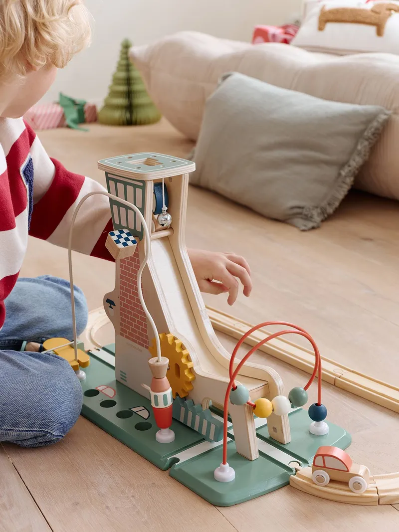 Vertbaudet Activity-Turm mit Rampe für Kinder, Braun, – Produktbild 1 von 4