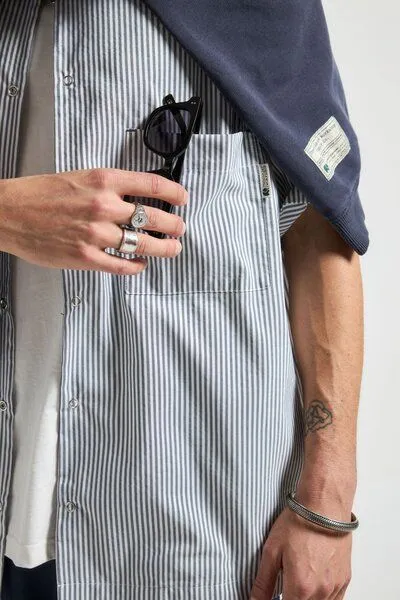 Trendsplant Trendsplant Mechanic Box Seaqual®Yarn S/S Shirt Indigo Stripes, Blau, – Produktbild 4 von 4
