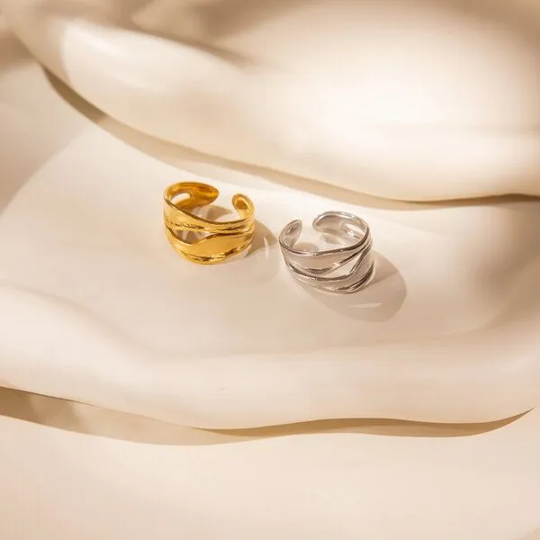 ELEKTROPULLI Elektropulli Größenverstellbarer Flow Ring, Gold, – Produktbild 5 von 7