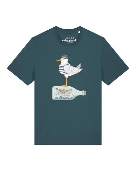 watapparel watapparel T-Shirt Unisex Möwe mit Hut, Stargazer, – Produktbild 1 von 2