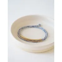 pikfine pikfine Tube Armband “Tingval” // vergoldet, Himmelblau, – Produktbild 1 von 1