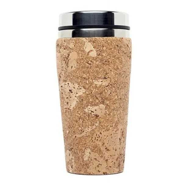 Kork-Deko Kork-Deko Edelstahl Coffee To Go Thermo-Becher mit Kork-Mantel, 450ml – Produktbild 1 von 4