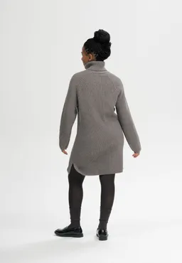 MELA MELA Damen vegan Kleid Aus Rippstrick Mit Rollkragen Arunika Bär Melange – Produktbild 1 von 1