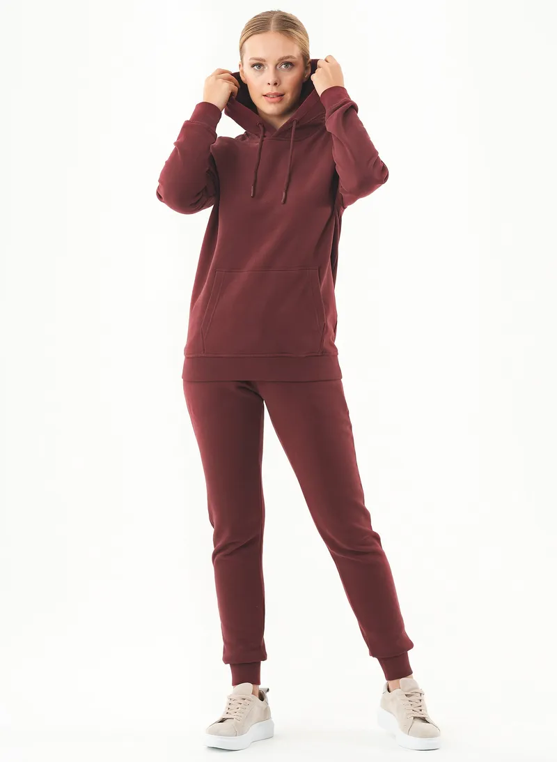 ORGANICATION ORGANICATION Damen vegan Soft-Touch-Hoodie Burgund, Dunkelrot, – Produktbild 1 von 2