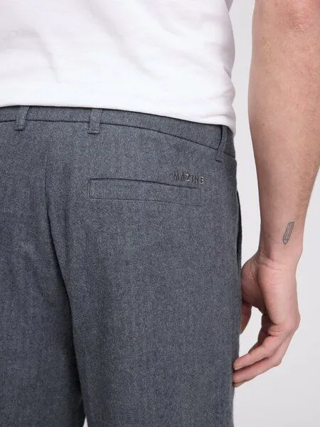 Mazine Mazine Herren Flannel Hose im Tapered-Style aus 100% Bio-Baumwolle, Anthrazite mel., – Produktbild 2 von 3