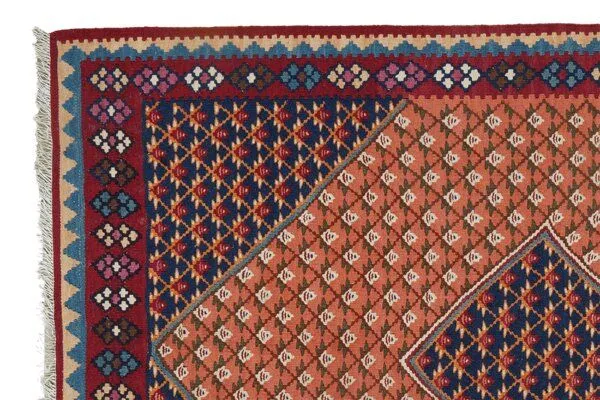 Rugtales Kelim Senneh Rugtales aus Schurwolle, Orange, – Produktbild 3 von 4