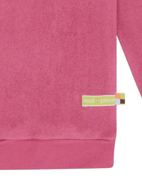 loud + proud loud + proud Kinder Fleece-Sweatshirt, GOTS-zertifiziert, Rouge(pink), – Produktbild 1 von 2