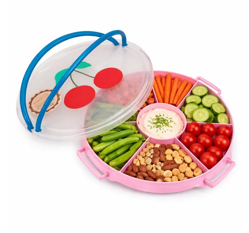RICE RICE Lunchbox Rice Serviertablett mit Deckel - Rosa Kirsche, Kunststoff, (1-tlg), Rosa, – Produktbild 2 von 5