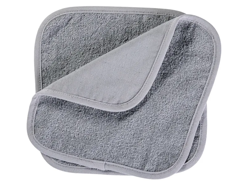 HANS NATUR HANS NATUR Baby Kapuzenhandtuch und 2 Waschlappen Bio Baumwolle Frottee blau Maße 23 x 23 cm und 77 x 75,5 cm, Grau, – Produktbild 2 von 2