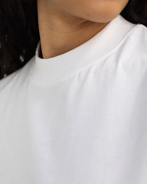 Rotholz Rotholz Basic T-Shirt mit breitem Kragen Bio Baumwolle, Weiss, – Produktbild 7 von 7