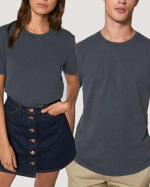 YTWOO YTWOO Vintage T-Shirt für Sie & Ihn | Bio Baumwolle | fair & nachhaltig, Indiengrau, – Produktbild 1 von 3