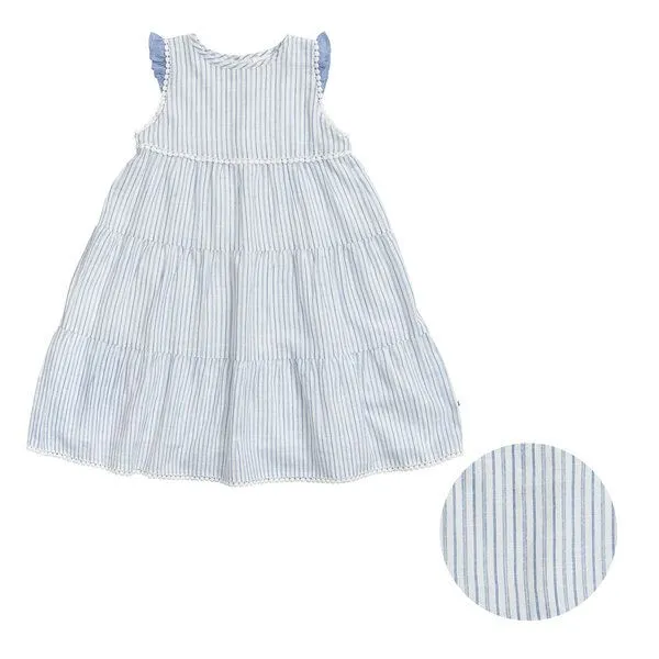 People Wear Organic People Wear Organic Kleid ohne Arm, blau-weiß gestreift, aus Bio-Baumwolle – Produktbild 1 von 3