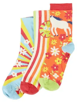 Frugi Frugi Kindersocken in Dreierpack mit Pferde – Produktbild 1 von 1