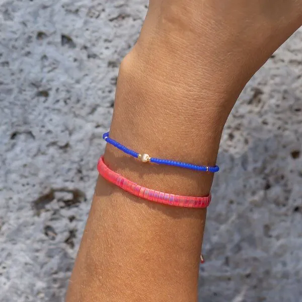 juni juni Perlenarmbänder pink - blau – Produktbild 3 von 4
