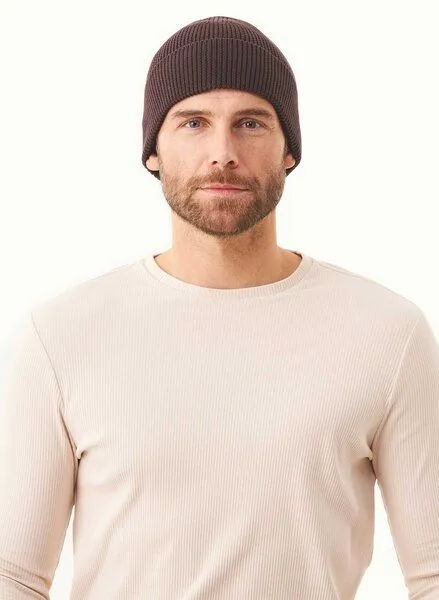 ORGANICATION ORGANICATION Unisex Strick-Beanie aus Bio-Baumwolle, Braun(espresso), – Produktbild 4 von 4