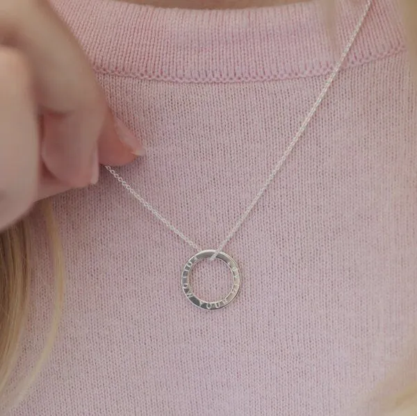 BELLYBIRD Jewellery BELLYBIRD Jewellery Personalisierte Gravurkette - Ring, 16,5 mm / Silber/ Silber vergoldet, Silber, – Produktbild 3 von 4