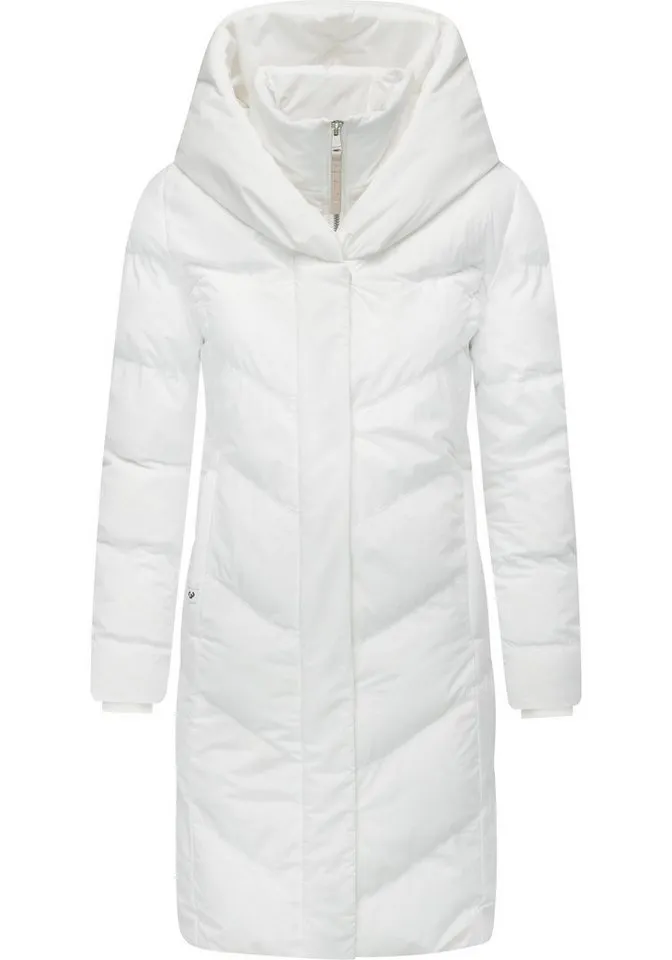 ragwear ragwear Steppmantel Natalka Soft YOUMODO Warmer Wintermantel mit hohem Kragen und Kapuze, Weiß, – Produktbild 2 von 4