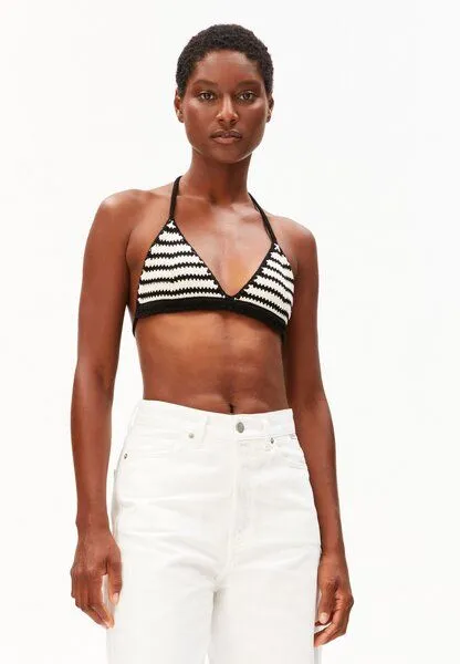 ARMEDANGELS ARMEDANGELS STRIPE Damen Stricktop aus 100% Bio-Baumwolle, Undyed-black, – Produktbild 1 von 4