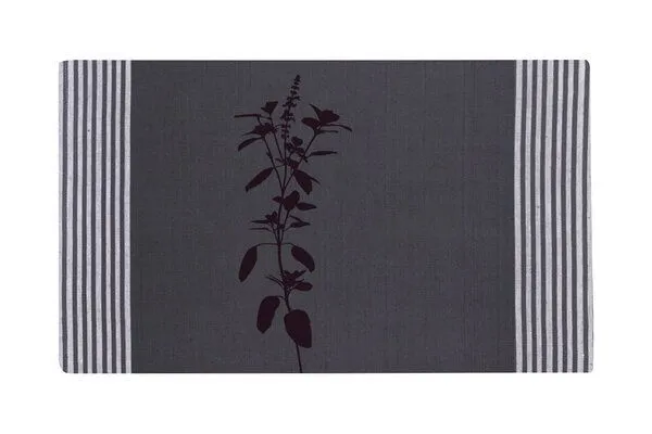 Hirschkind Hirschkind Bio- & Fair-Trade-Geschirrtuch 'Rotes Basilikum' grau-weiß – Produktbild 3 von 3
