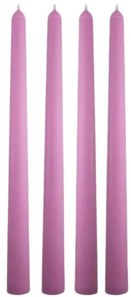 ReineNatur ReineNatur Stabkerzen aus Rapswachs– Leuchterkerzen - 4er Set - H: 24 cm, Ø 2 cm, Lila, – Produktbild 1 von 1