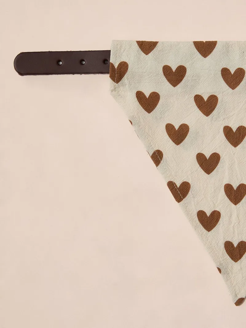 Vertbaudet Bandana für Hunde aus Baumwolle, Beige herzen, – Produktbild 4 von 4