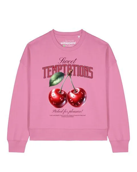 watapparel watapparel Sweatshirt Frauen Sweet Temptations, Bubble pink, – Produktbild 1 von 3