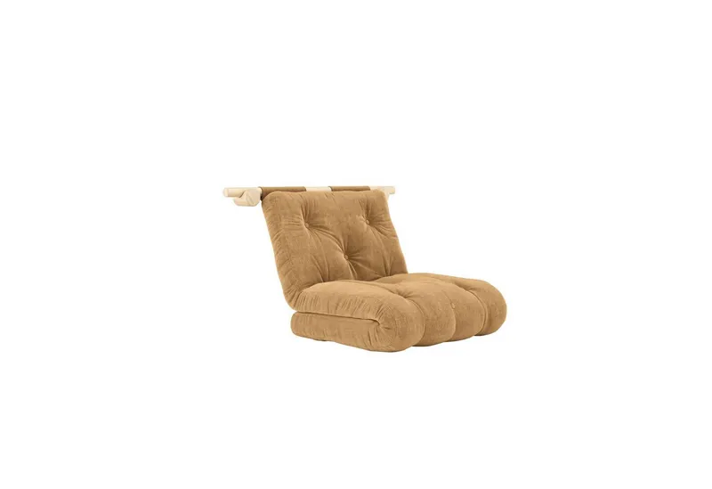 Karup Design Schlafsofa Hooked Sofa Bed / Sleeper Chair – Sitz- oder Schlafplatz, platzsparend, Futonmatratze inkl. Halterungsset aus FSC®-zertifiziertem Massivholz, Braun, – Produktbild 2 von 5