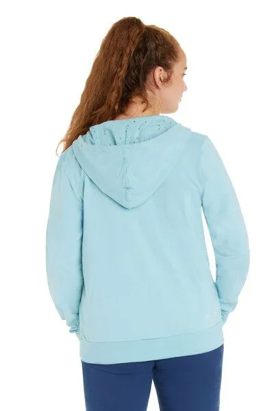 loud + proud loud + proud Damen Sweat Kapuzenjacke, GOTS-zertifiziert, Lagoon(blau), – Produktbild 2 von 2