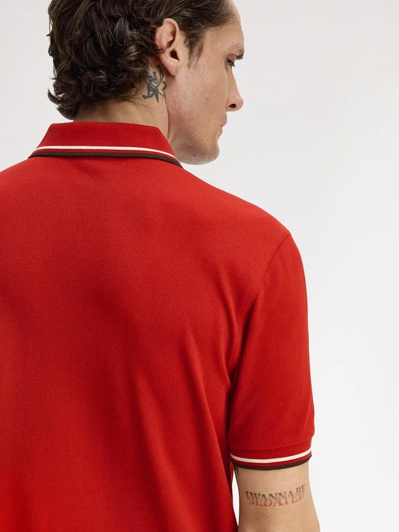 Fred Perry Fred Perry Polo Twin Tipped M3600 Rot 74A - Größe L, Rot, – Produktbild 3 von 5
