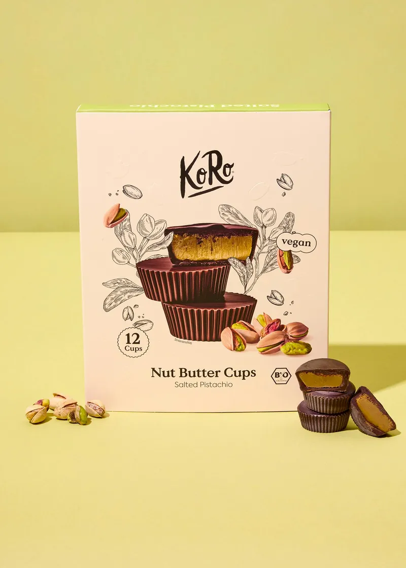 KoRo Geschenkbox Bio Nut Butter Cups Salted Pistachio | 12 x 13 g – Produktbild 2 von 5