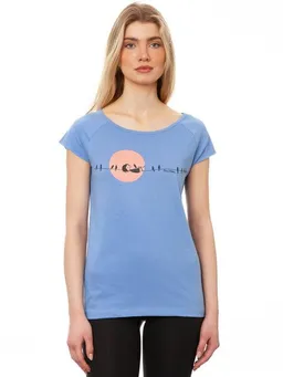 FellHerz FellHerz Damen T-Shirt Sunrise cornflower bio & fair & vegan – Produktbild 1 von 1