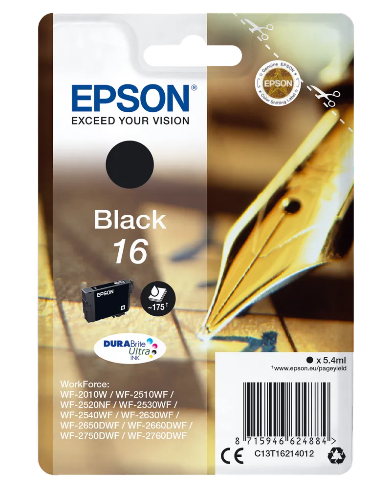 Epson Epson Tintenpatrone T1621/ 16 schwarz – Produktbild 1 von 3