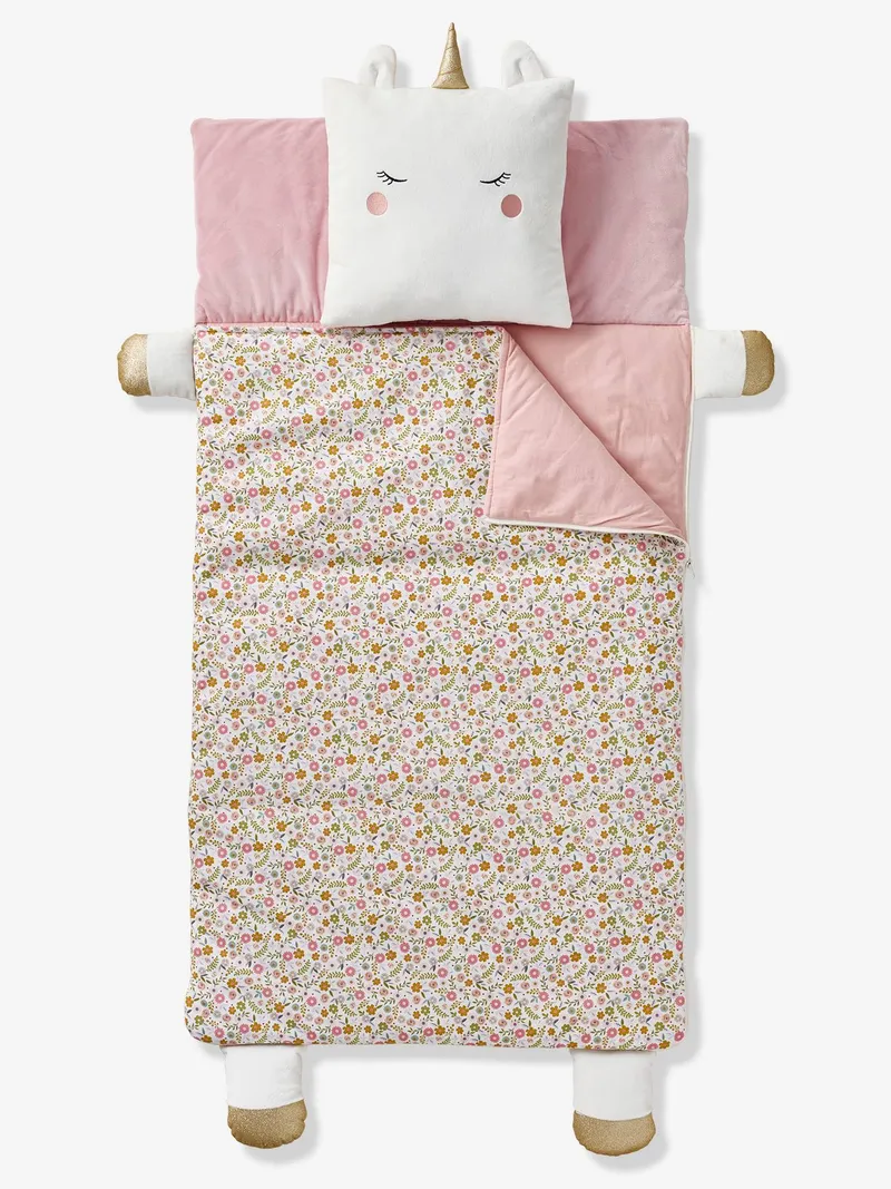 Vertbaudet Kinder Schlafsack-Set mit Kissen TIERE, Mehrfarbig, – Produktbild 1 von 4