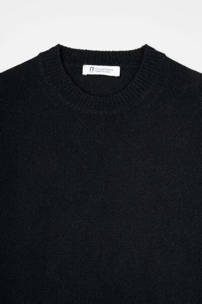 Rifò - Circular Fashion Made in Italy Rifò - Circular Fashion Made in Italy Pullover aus recyctelter Kaschmirwolle Modell: Edda, Schwarz, – Produktbild 6 von 6