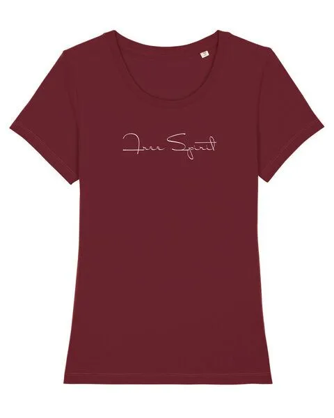 Human Family Human Family Bio Damen Rundhals T-Shirt "Amare - Free Spirit", Burgundy, – Produktbild 1 von 2