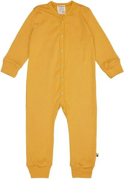 loud + proud loud + proud Baby Overall Pyjama aus Bio Baumwolle und GOTS zertifiziert, Curcuma/gold, – Produktbild 3 von 4