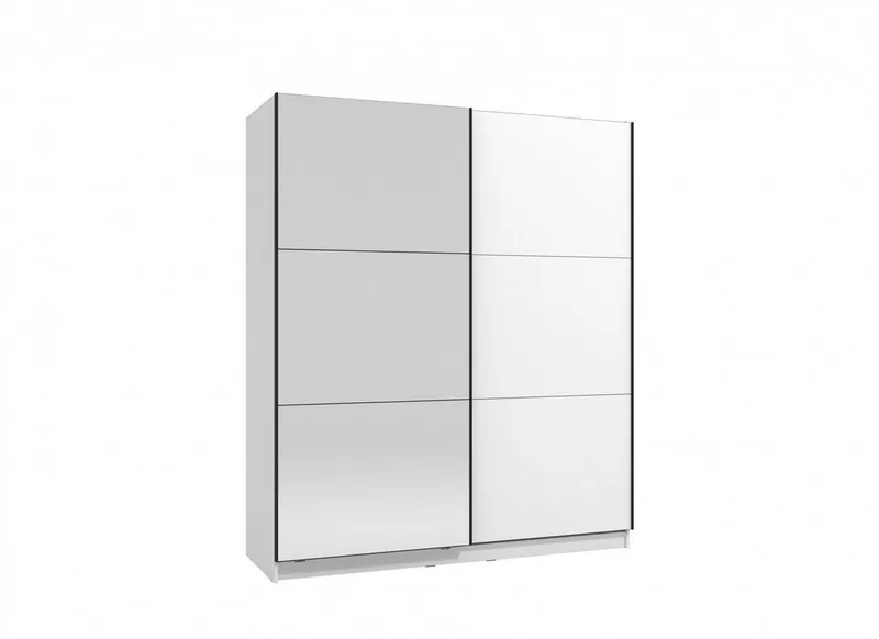 OTTO home Schwebetürenschrank Sierra Kleiderschrank mit Spiegel Garderobe Topseller inklusive Inneneinteilung & Kleiderstange, FSC®-Zertifiziert, Weiß, – Produktbild 1 von 8
