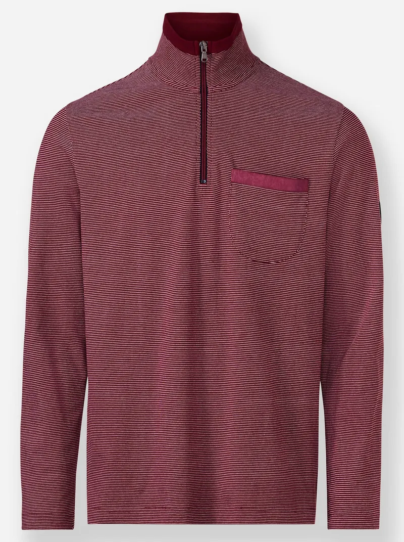 marco donati Langarmshirt dunkelrot-meliert, Dunkelrot-meliert, – Produktbild 1 von 2