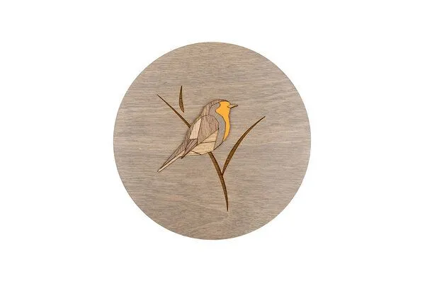 BeWooden BeWooden Holzbild Wanddekoration – Rotkehlchen – Produktbild 1 von 3