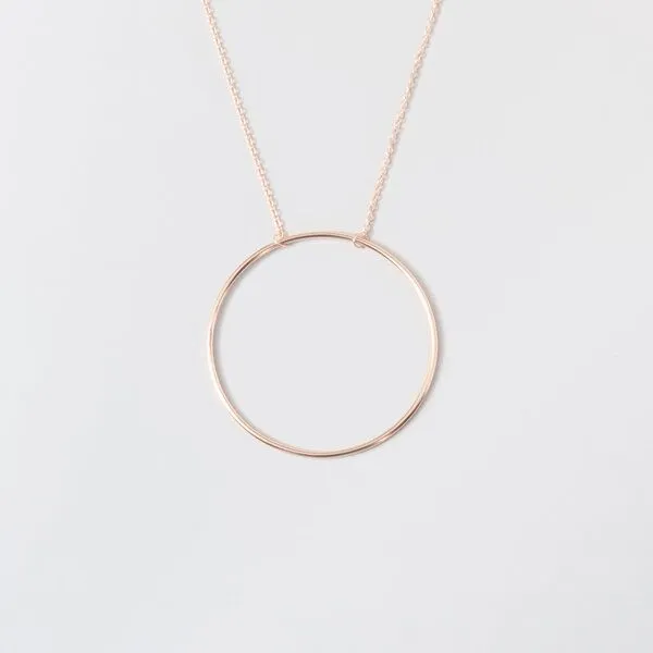 fejn jewelry fejn jewelry Kette big circle mit großem Kreis, Rotgold, – Produktbild 1 von 4