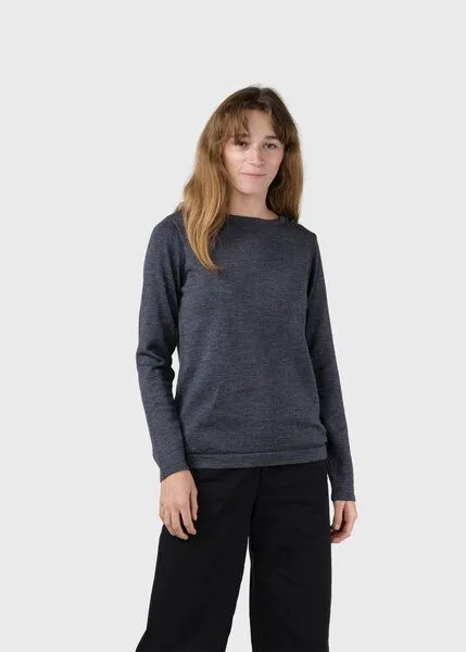 Klitmøller Collective Klitmøller Collective Pullover - Charlotte knit - aus mulesingfreier Merinowolle, Grau (anthrazit), – Produktbild 1 von 4