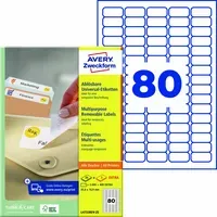 Avery Zweckform 2.000 Stick+Lift Etiketten 35,6 x 16,9 mm, A4, FSC-zertifiziert – Produktbild 3 von 3