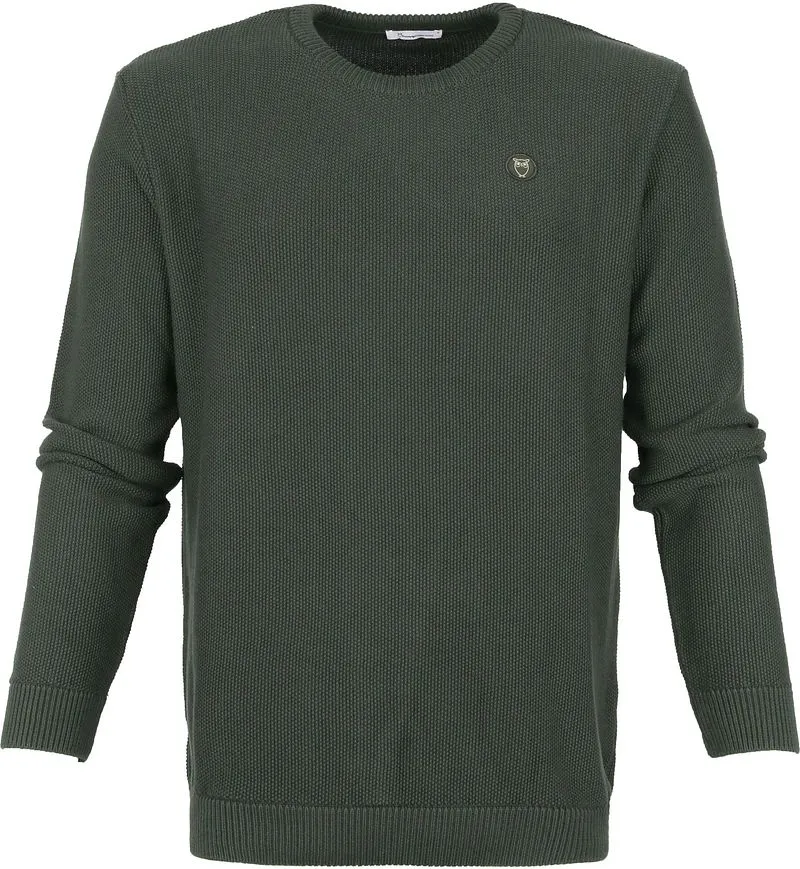 KnowledgeCotton Apparel KnowledgeCotton Apparel Field Pullover Dunkelgrun - Größe L, Grün, – Produktbild 2 von 4