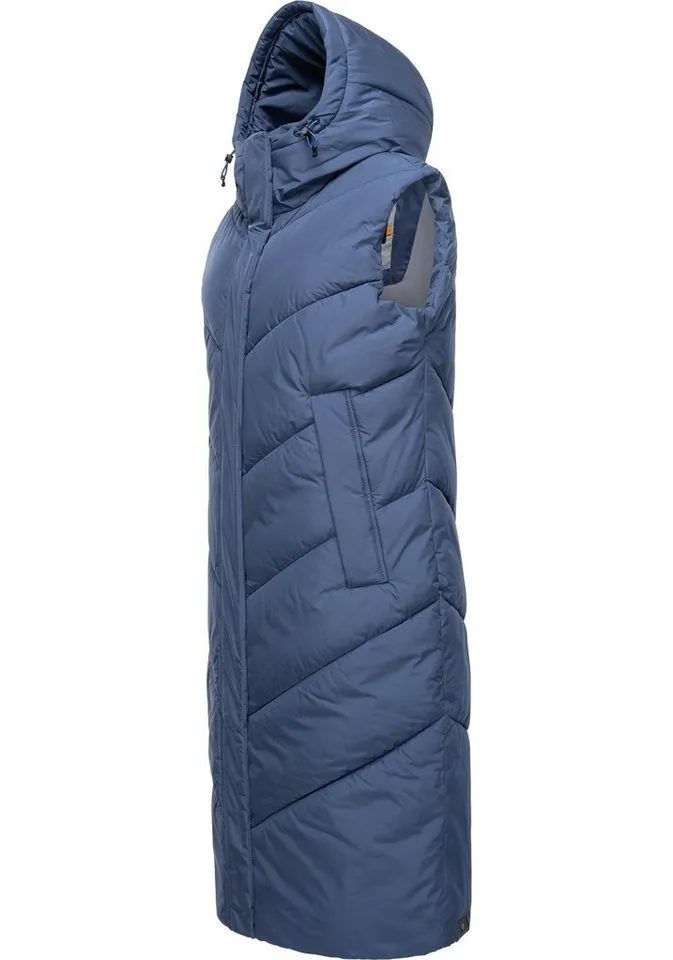 ragwear ragwear Steppweste Suminka Vest Wasserdichte, lange Damen Winterweste, Blau, – Produktbild 1 von 3